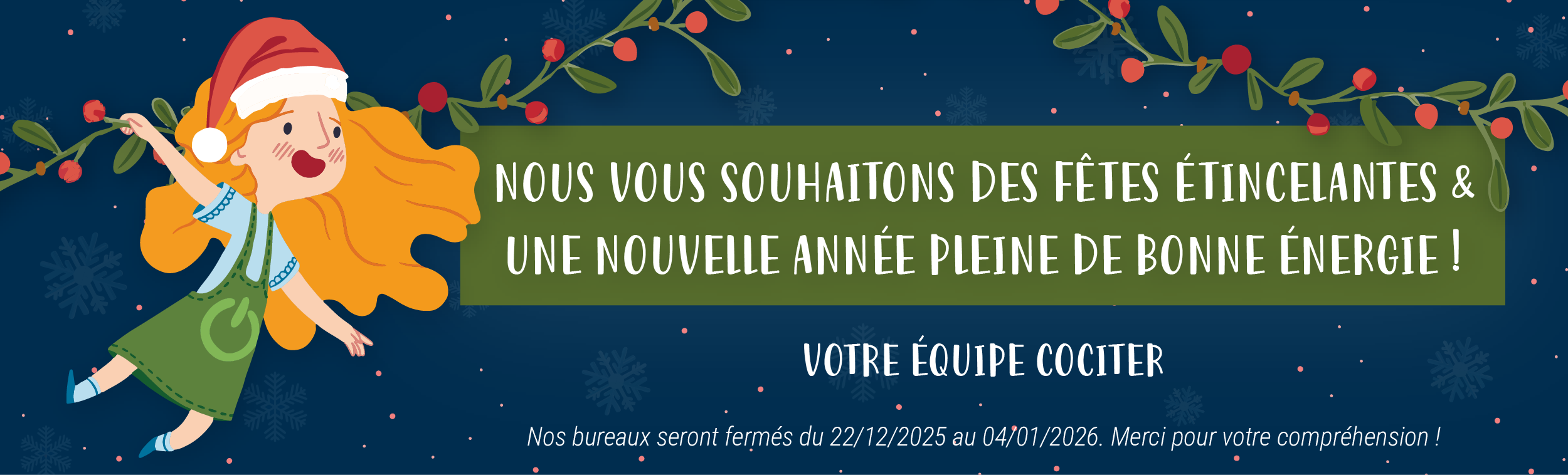Nous vous souhaitons des fêtes étincelantes & une nouvelle année pleine de bonne énergie ! - L'équipe COCITER